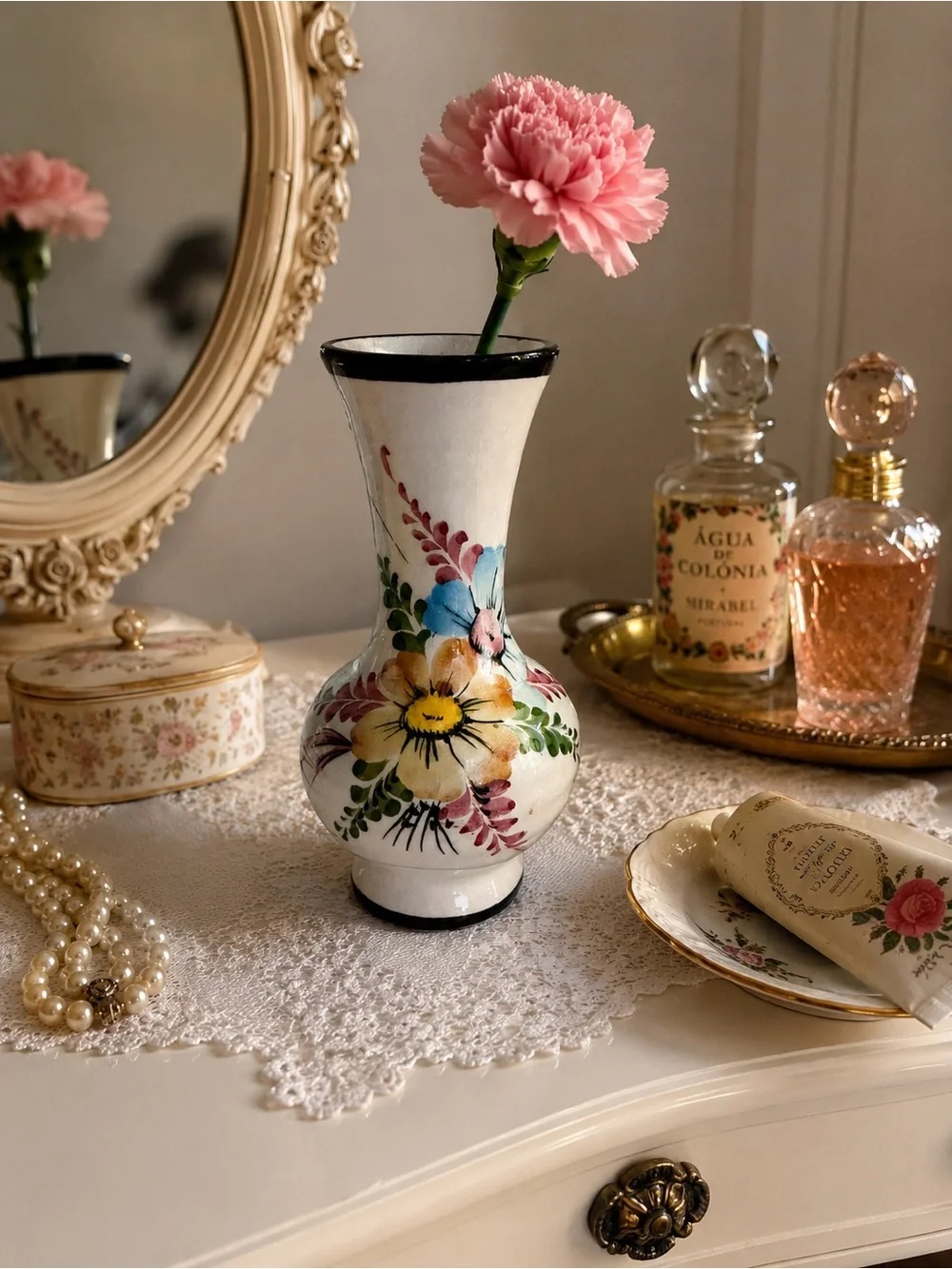 Vintage Hand-Painted Portugal Bud Vase